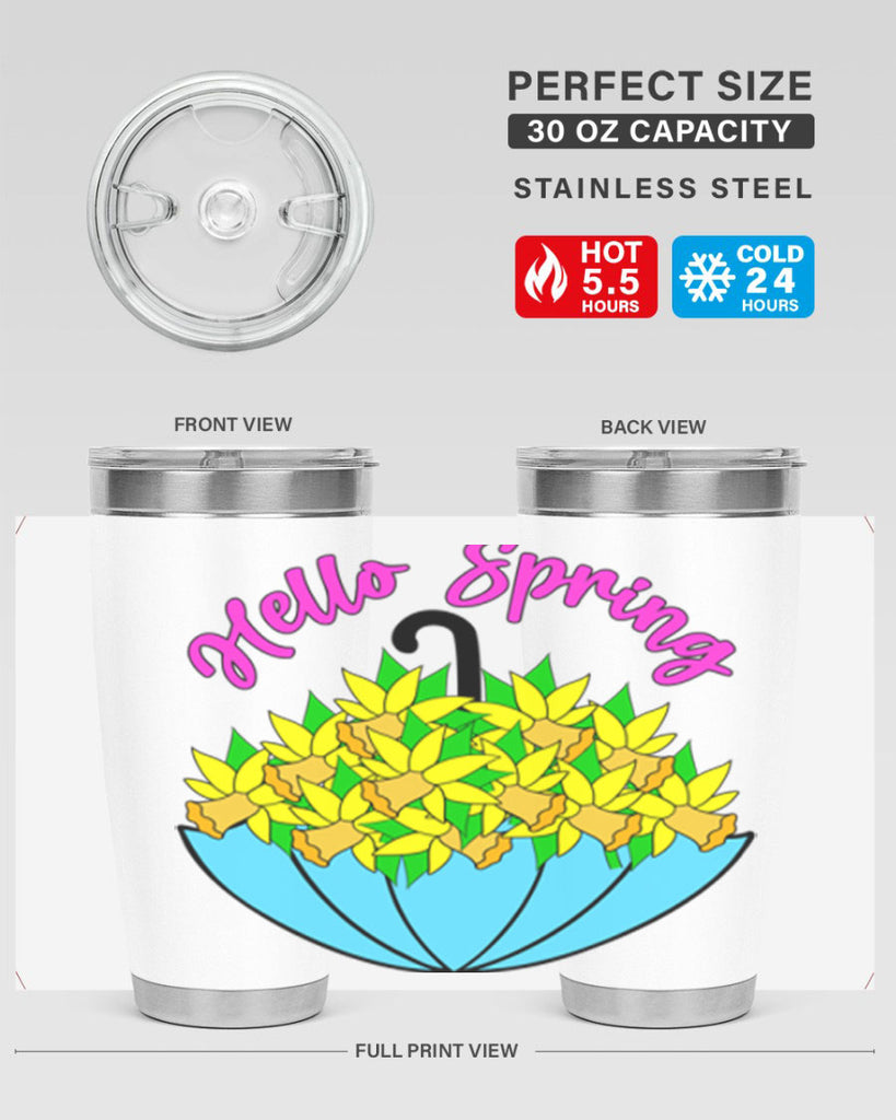 Hello Spring Umbrella Daffodils207#- spring- Tumbler