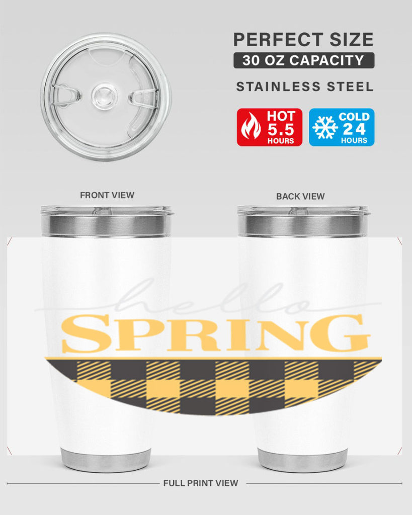 Hello Spring plaid 203#- spring- Tumbler