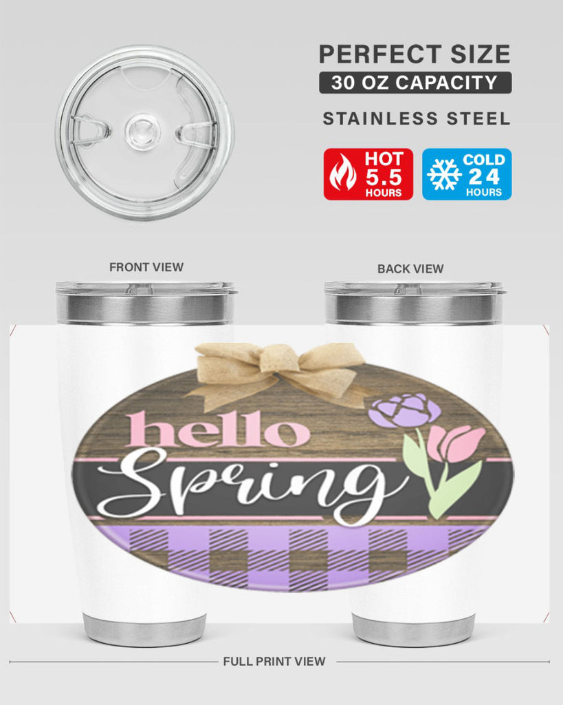 Hello spring plaid Mockup205#- spring- Tumbler