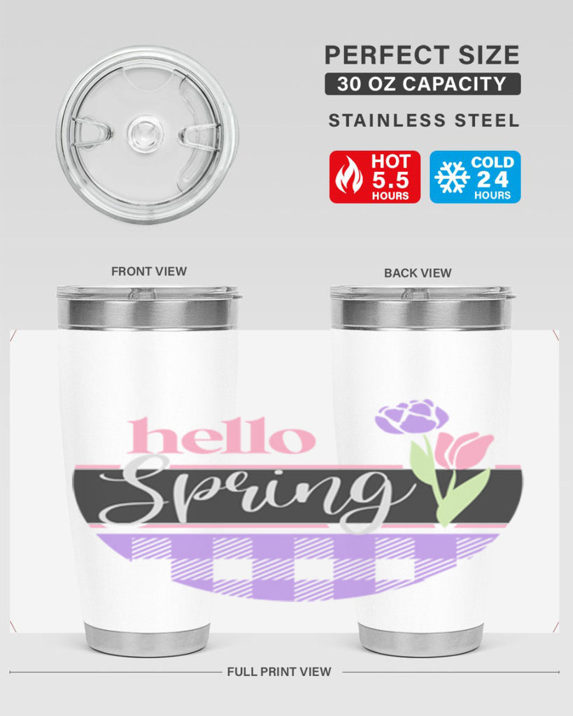 Hello spring plaid206#- spring- Tumbler
