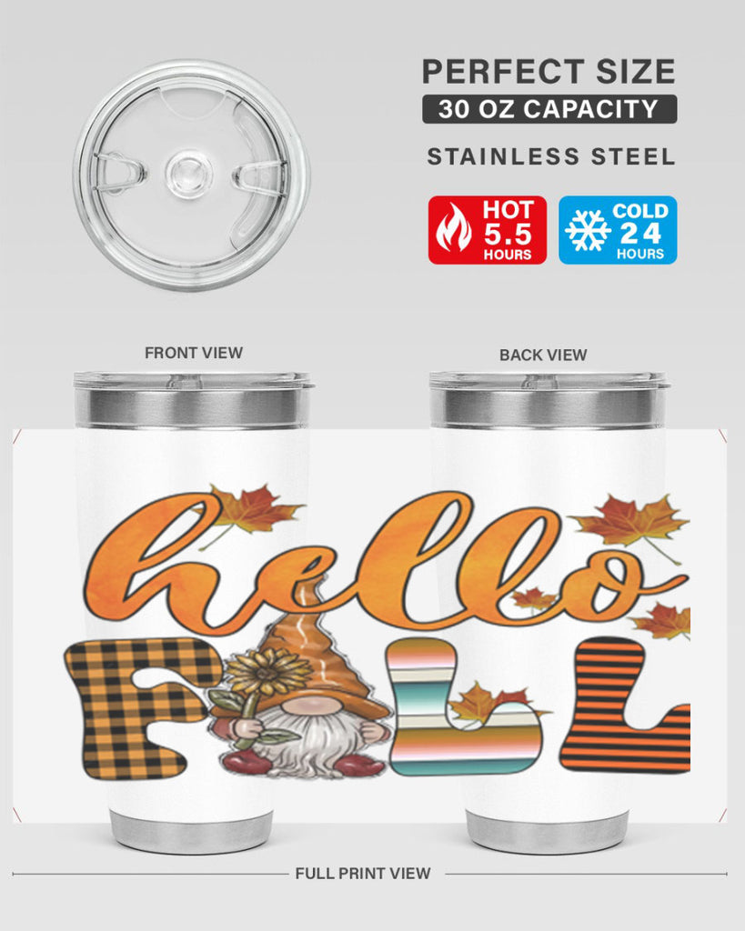 HelloFallVintageGnome 299#- fall- Tumbler