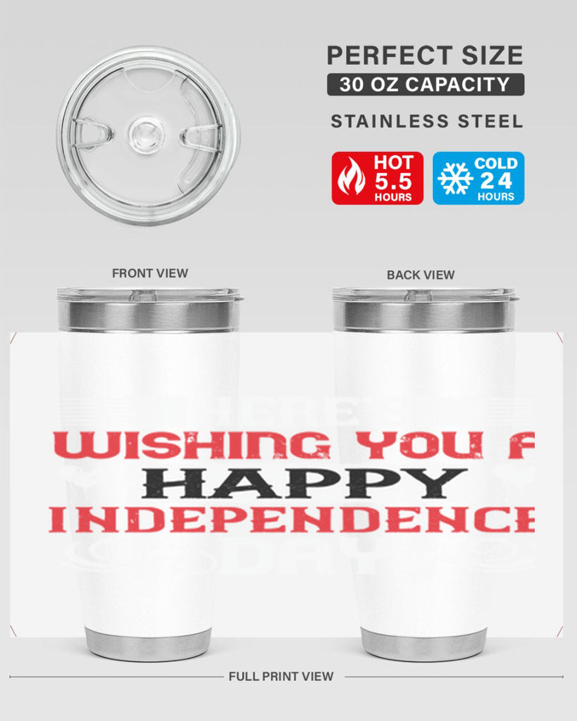 Heres wishing you a happy Independence Day Style 111#- Fourt Of July- Tumbler