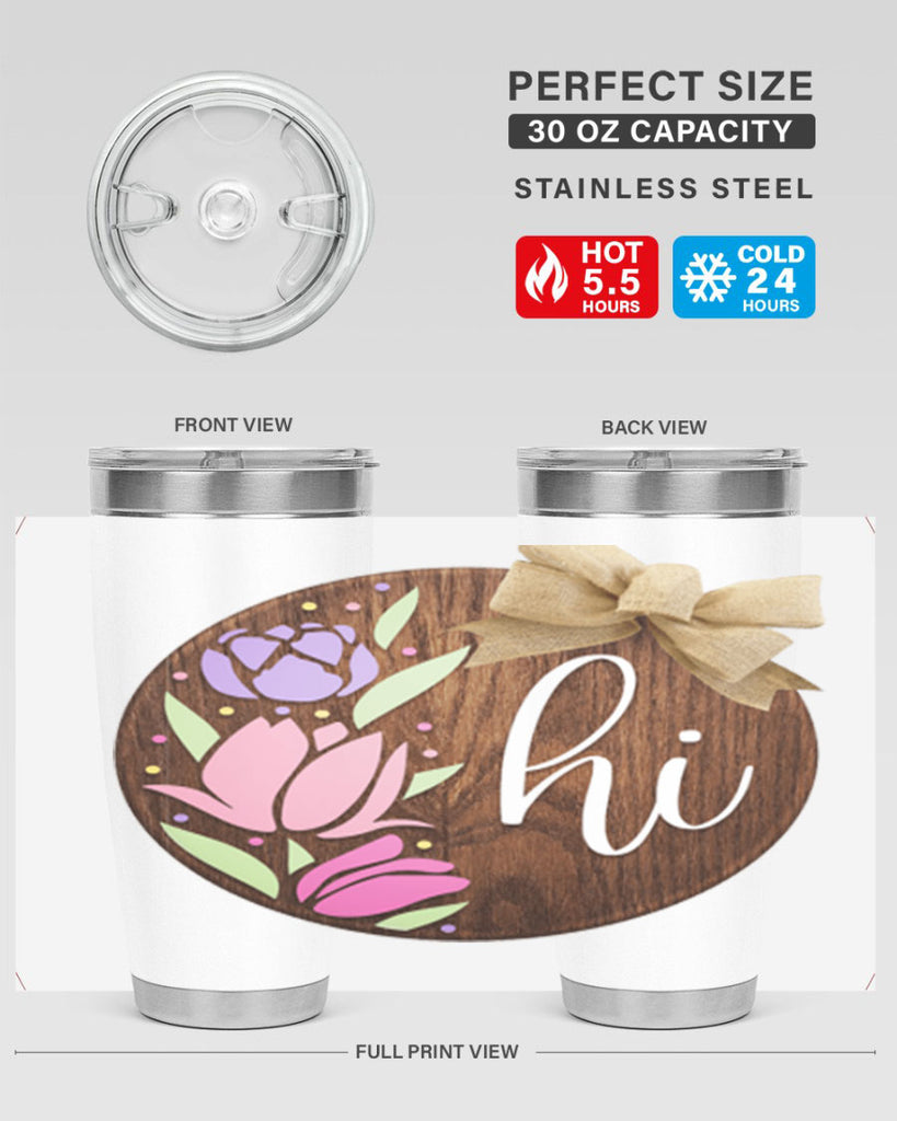 Hi pink flowers Mockup237#- spring- Tumbler