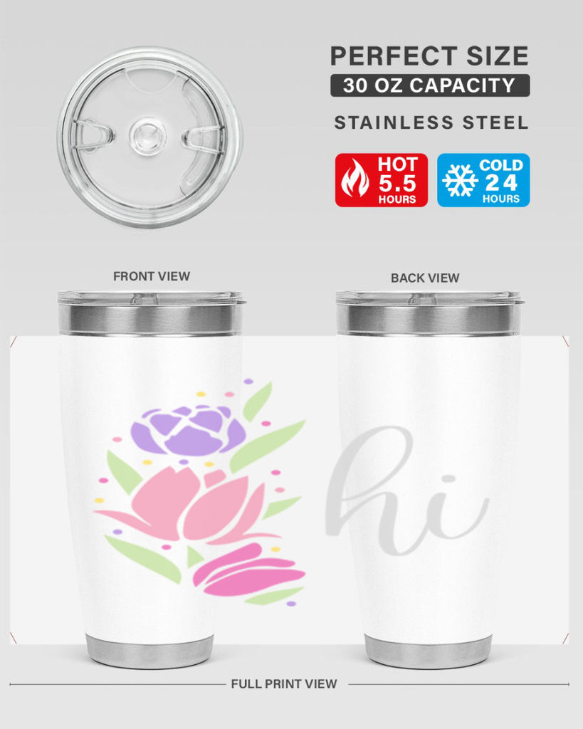 Hi pink flowers238#- spring- Tumbler