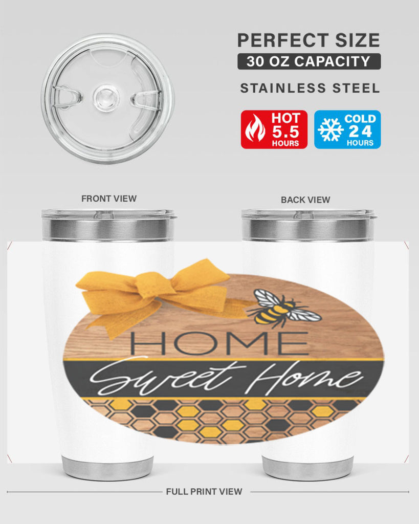 Home Sweet Home Bee and hive pattern Mockup242#- spring- Tumbler