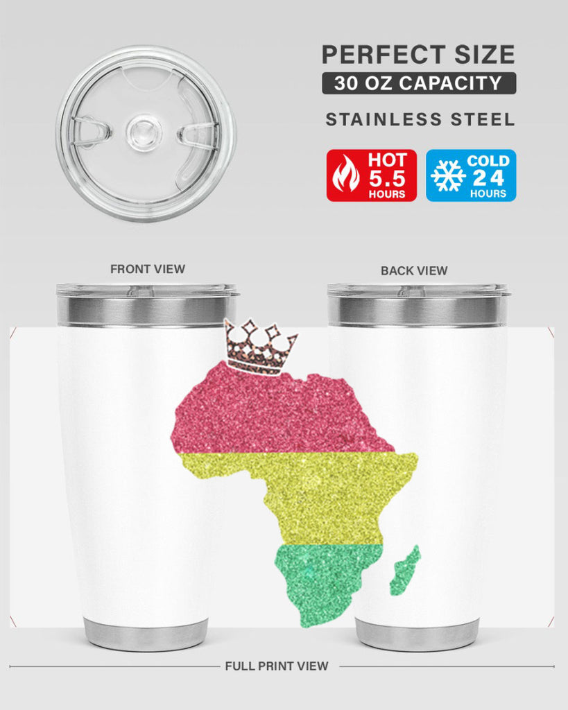 Juneteenth Crown Africa Flag 6#- Juneteenth- tumbler