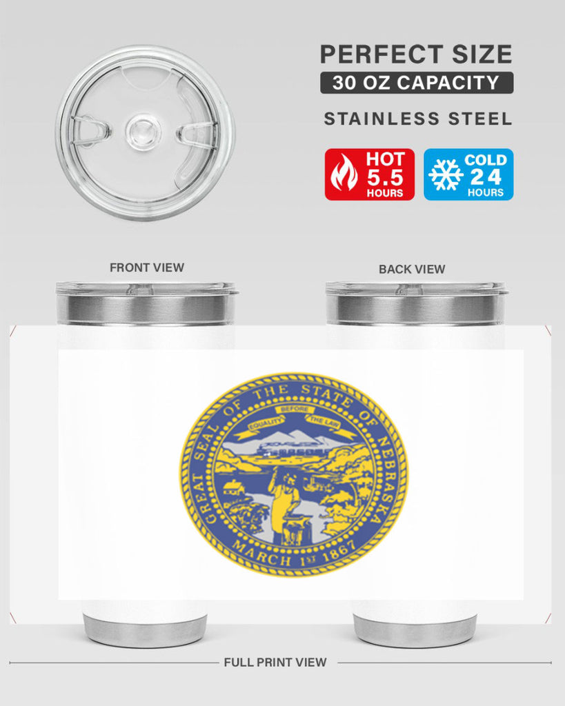 Nebraska 25#- Us Flags- Tumbler
