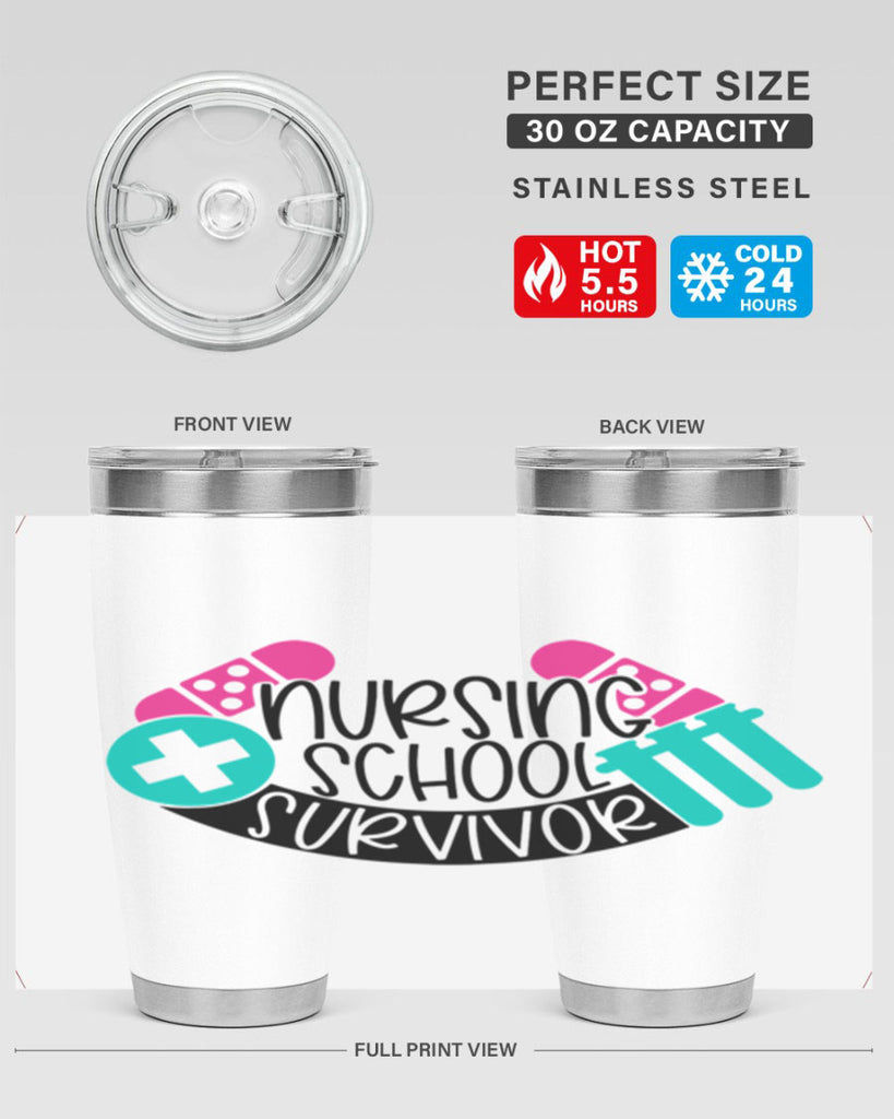 Nursing School Survivor Style Style 64#- nurse- tumbler