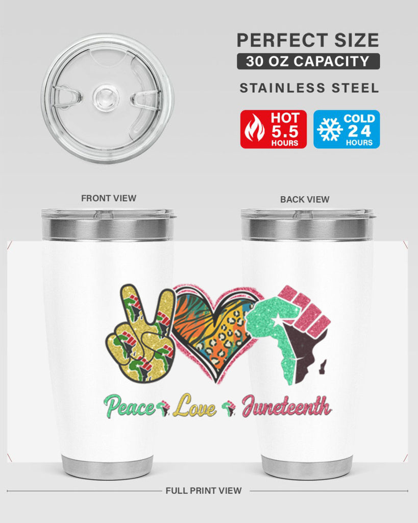 Peace Love Juneteenth Day Fist Png 8#- Juneteenth- tumbler