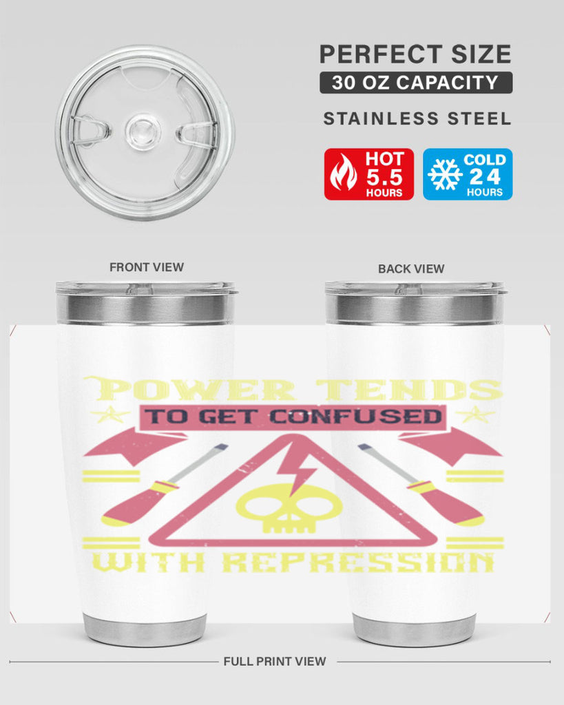 Power tends to get confused with repression Style 17#- electrician- tumbler