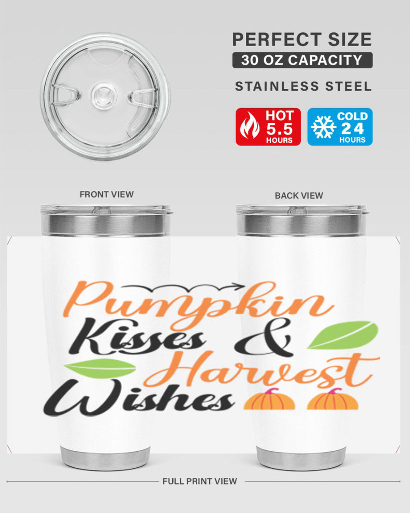 Pumpkin Kisses Harvest Wishes 523#- fall- Tumbler