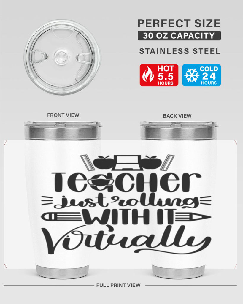 Teacher Just Rolling Style 53#- teacher- tumbler