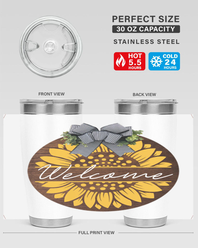 Welcome Sunflower Mockup584#- spring- Tumbler