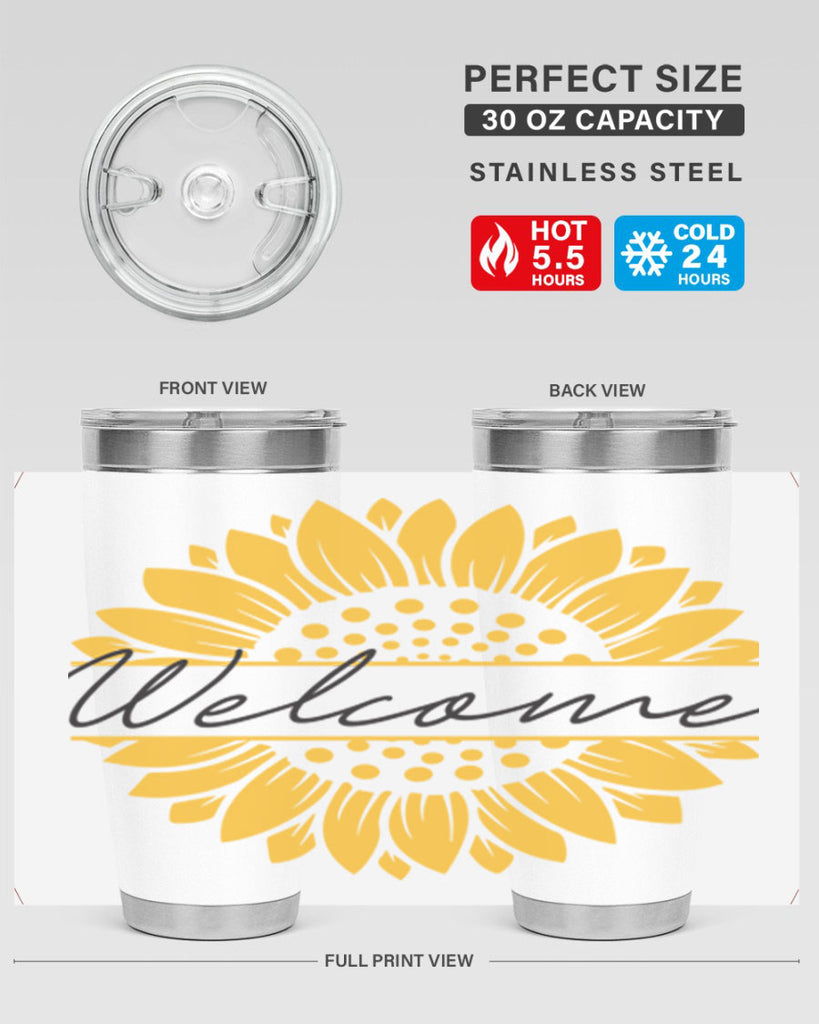 Welcome Sunflower585#- spring- Tumbler