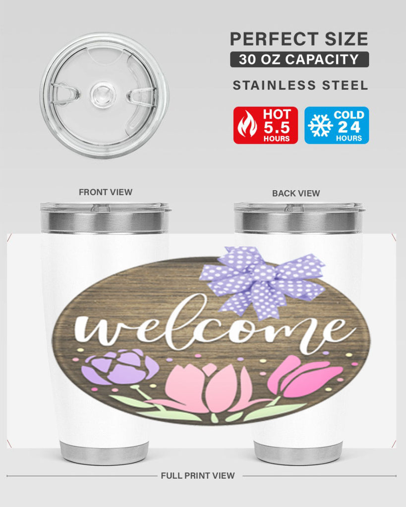 Welcome three flowers Mockup586#- spring- Tumbler