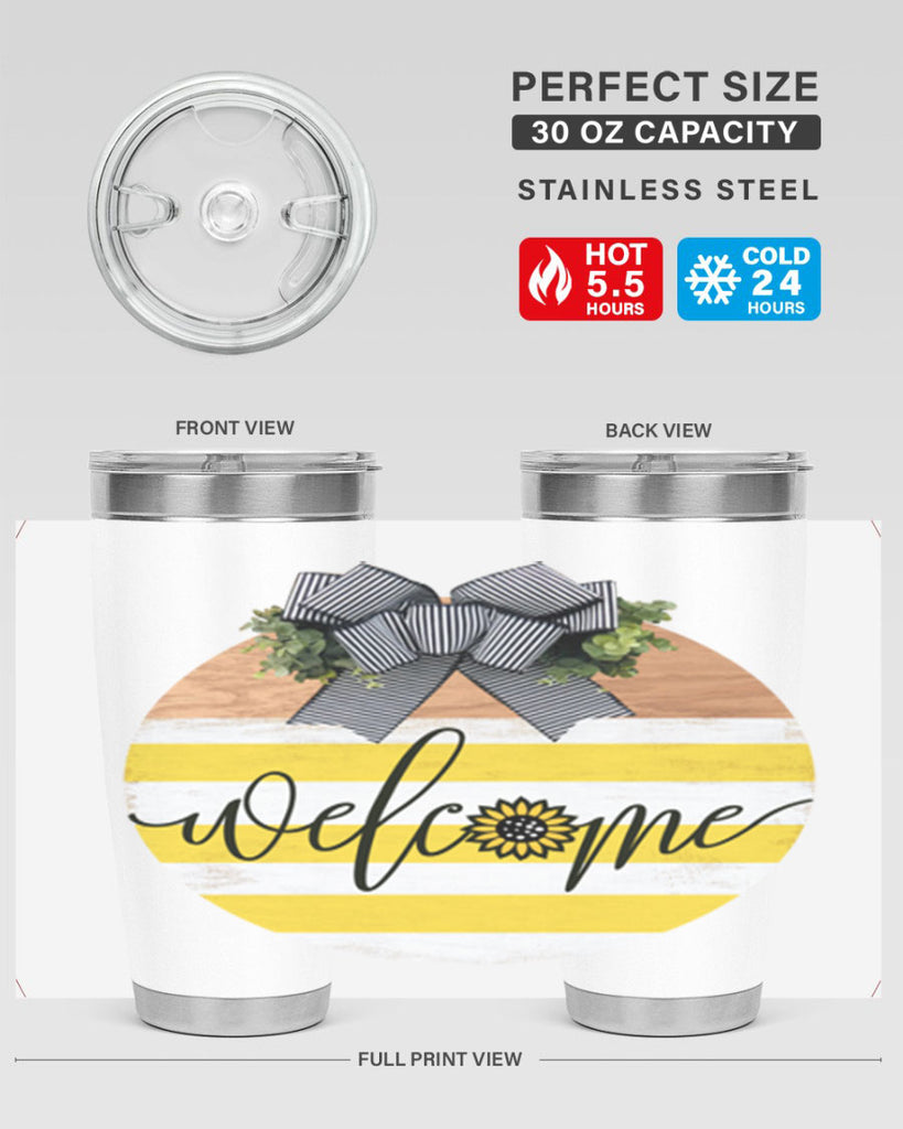 Welcome with sunflower Mockup591#- spring- Tumbler