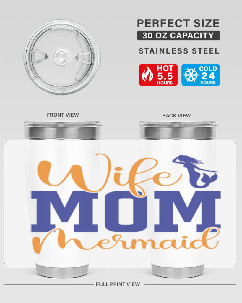 Wife Mom Mermaid 668#- mermaid- Tumbler
