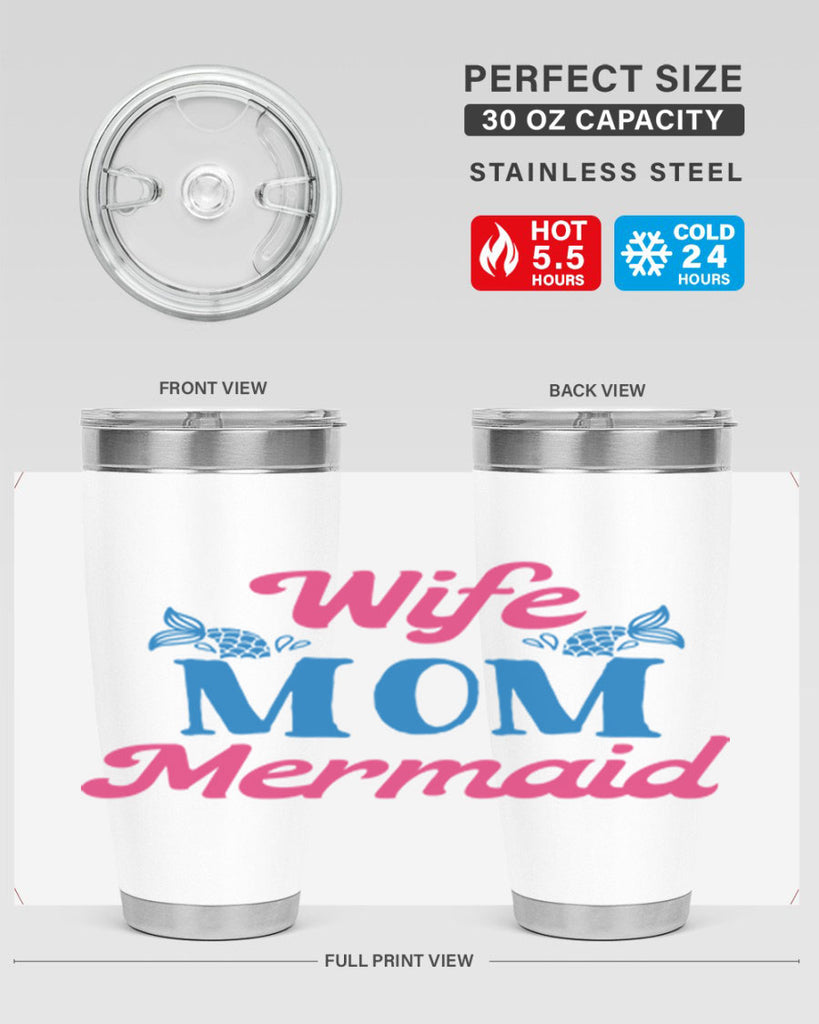 Wife Mom Mermaid 670#- mermaid- Tumbler