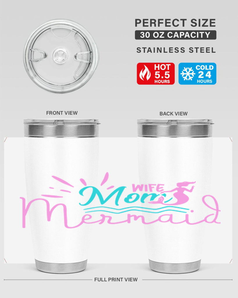 Wife Mom Mermaid 672#- mermaid- Tumbler