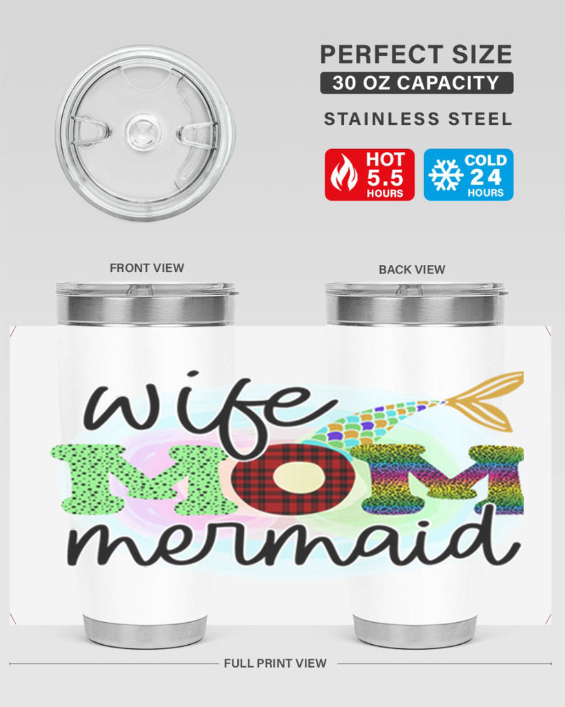 Wife Mom Mermaid 674#- mermaid- Tumbler