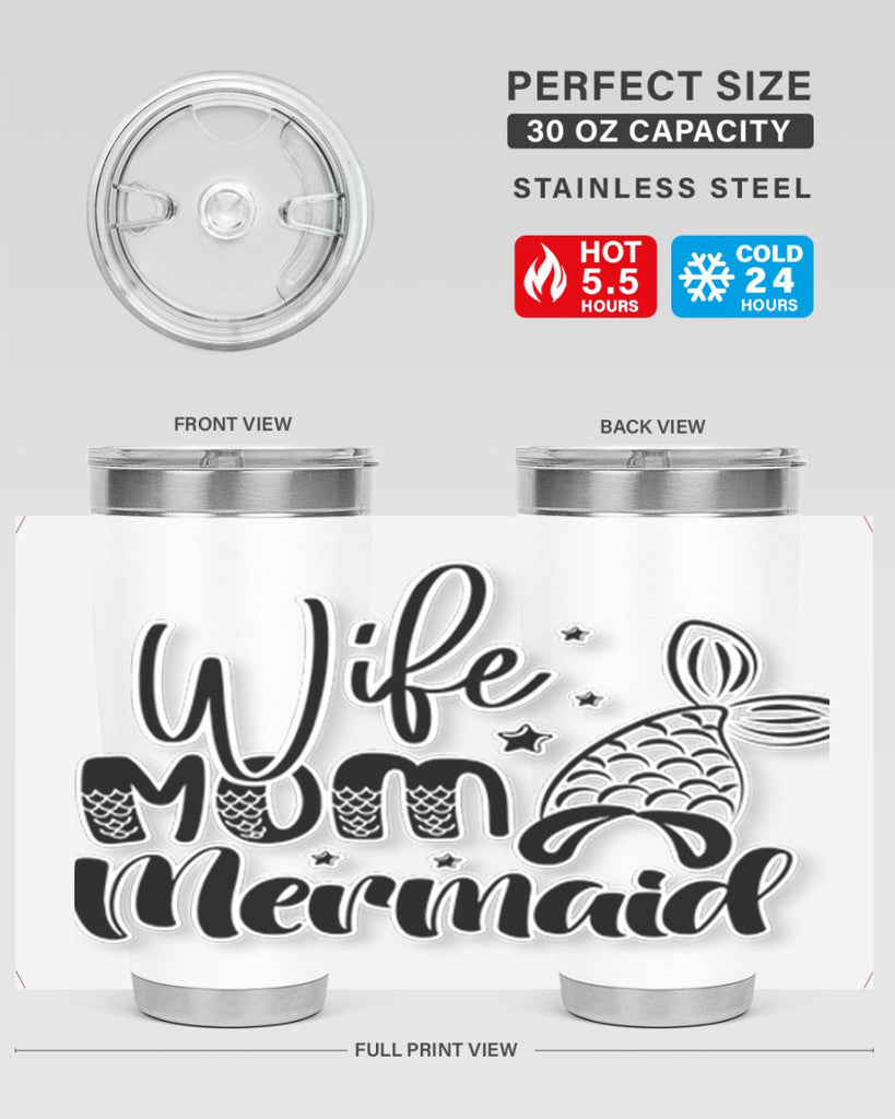 Wife Mom Mermaid 675#- mermaid- Tumbler