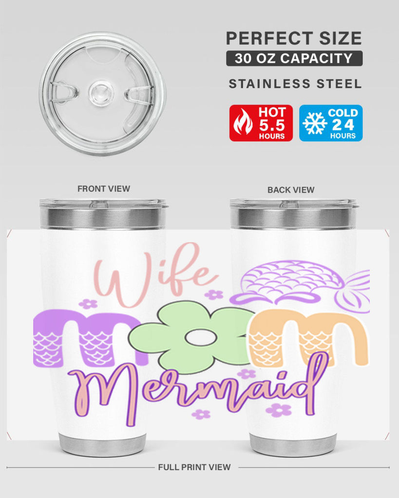 Wife Mom Mermaid 677#- mermaid- Tumbler