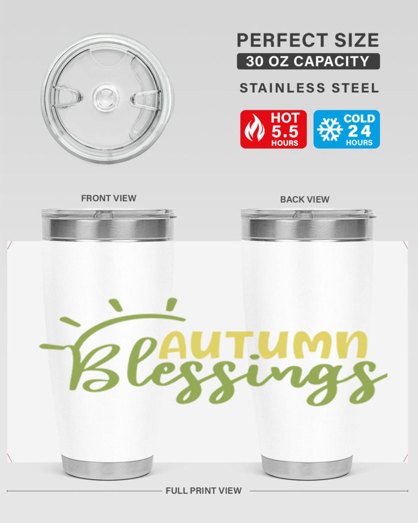 autumn blessings 66#- thanksgiving- Tumbler