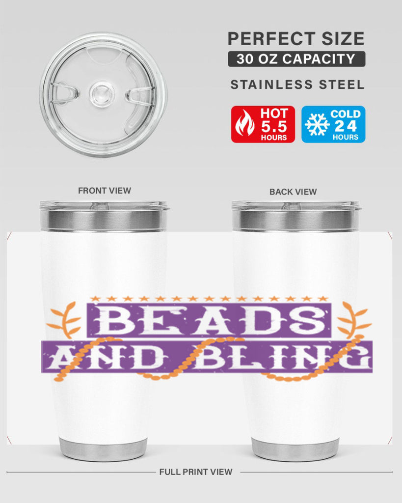 beads and bling 40#- mardi gras- Tumbler