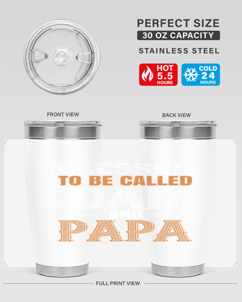 blessed to be called dad and papa 45#- grandpa - papa- Tumbler