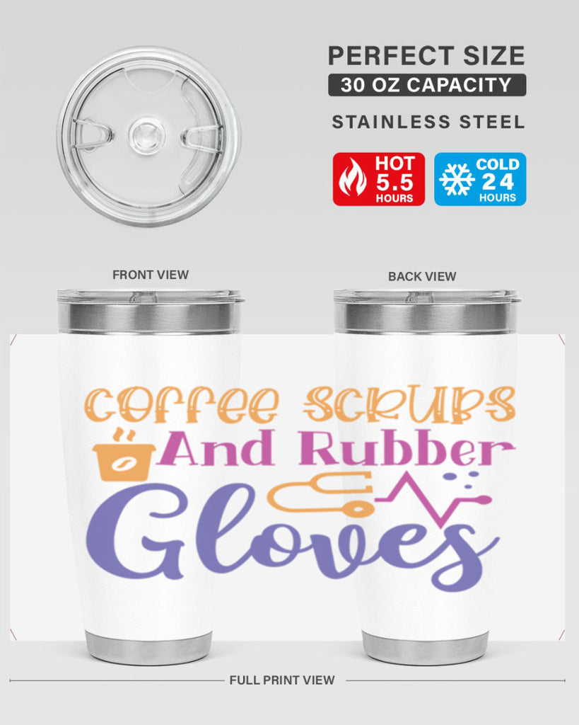 coffee scrubs and rubber gloves Style 392#- nurse- tumbler