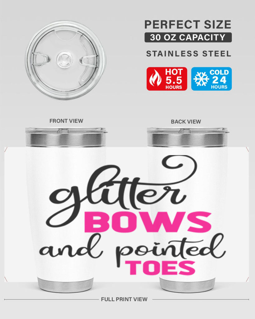 glitter bows and pointed toes 41#- ballet- Tumbler