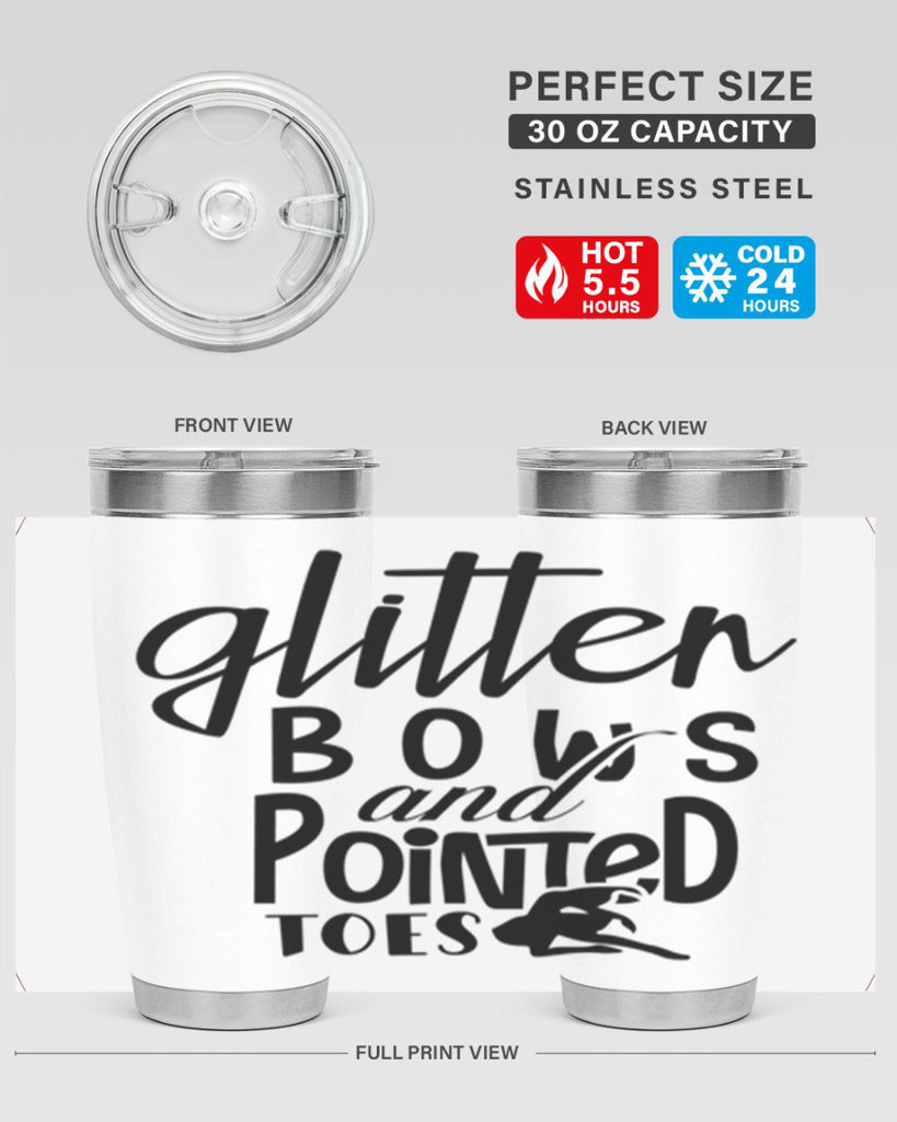 glitter bows and pointed toes 42#- ballet- Tumbler