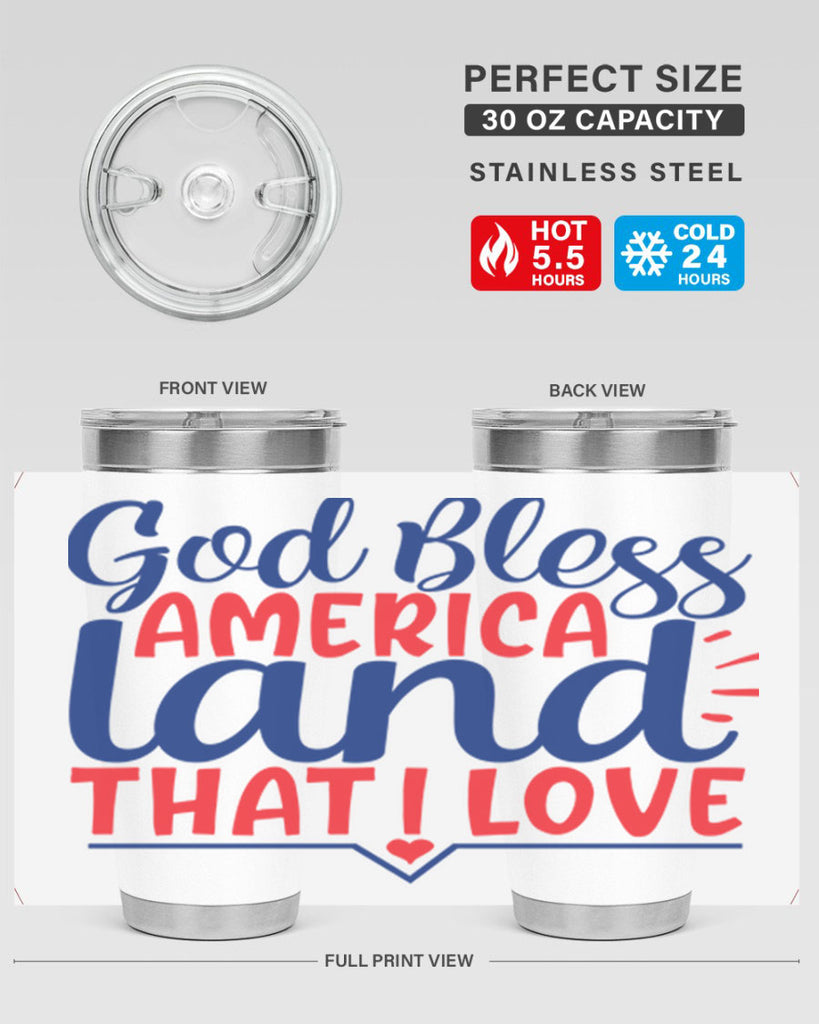 god bless america land that i love Style 54#- Fourt Of July- Tumbler