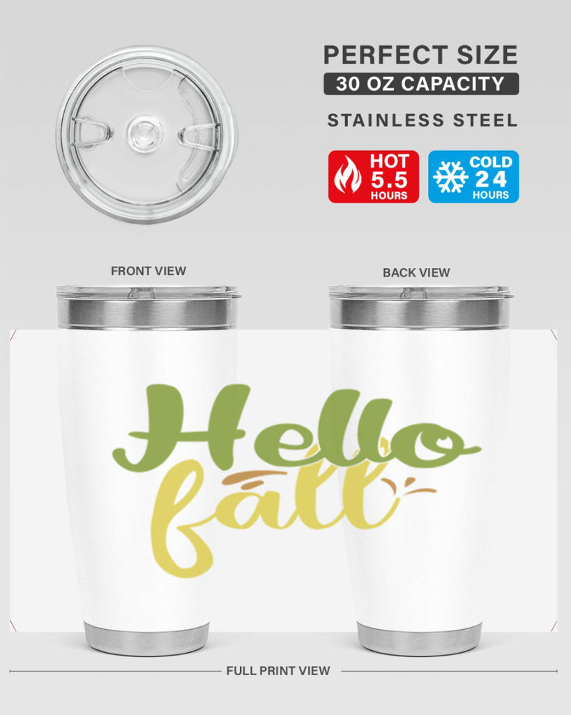 hello fall 55#- thanksgiving- Tumbler