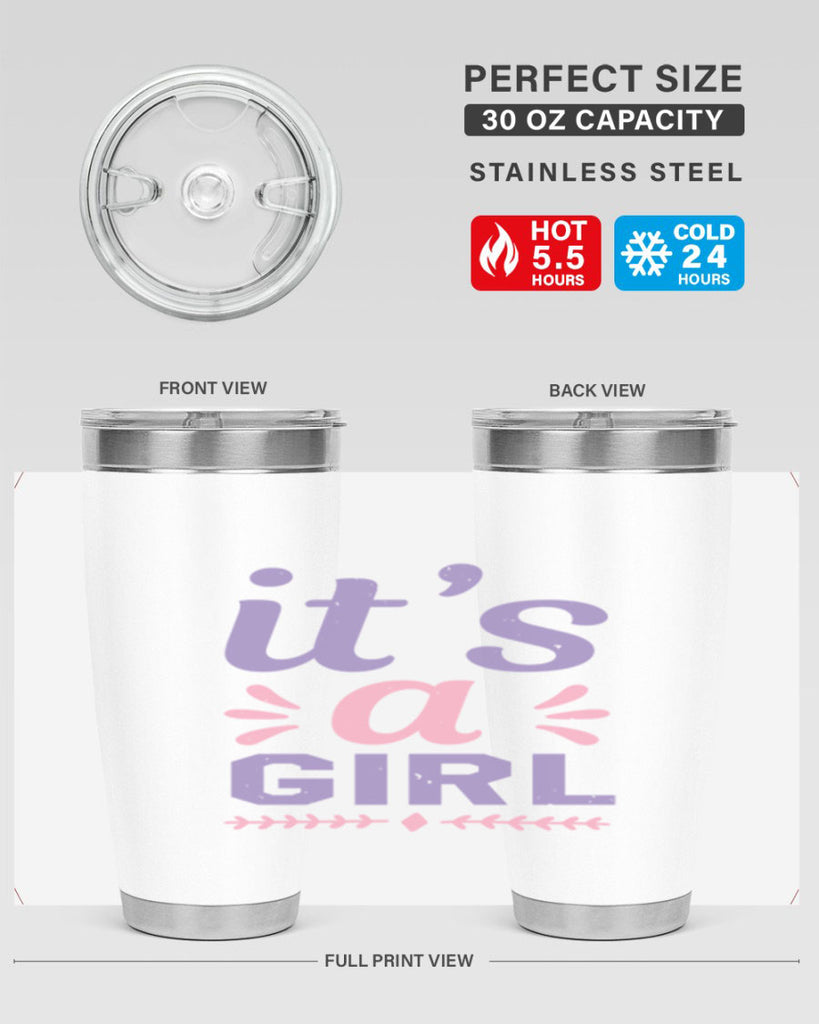 its a girl Style 32#- baby shower- tumbler