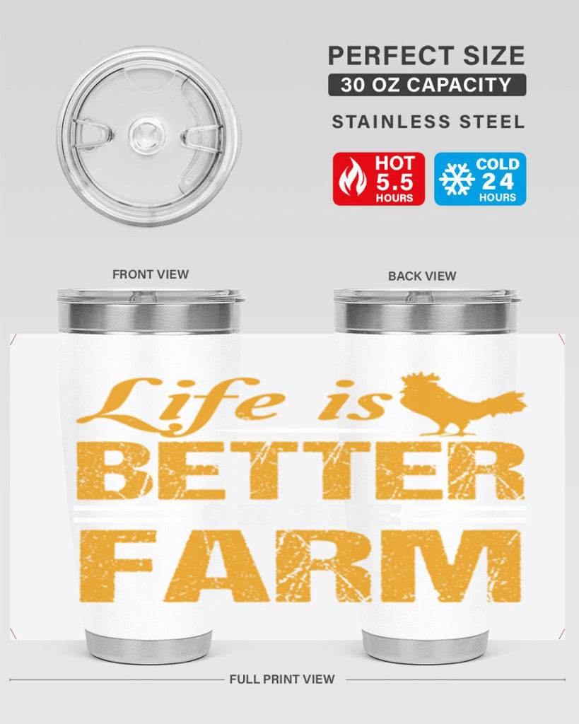life is better on the farm 44#- farming and gardening- Tumbler