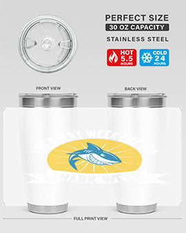 live every week like its shark week Style 56#- shark  fish- Tumbler