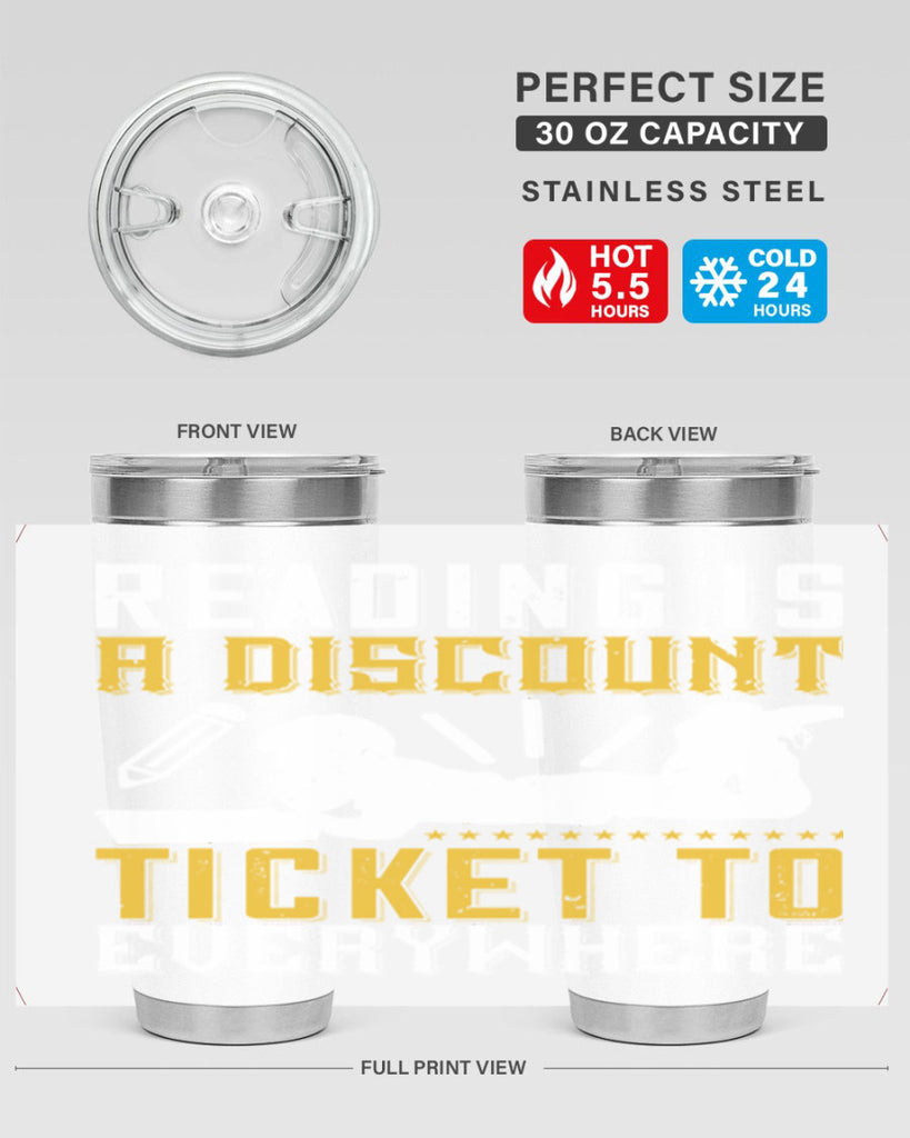 reading is a discount ticket to everywhere 16#- reading- Tumbler