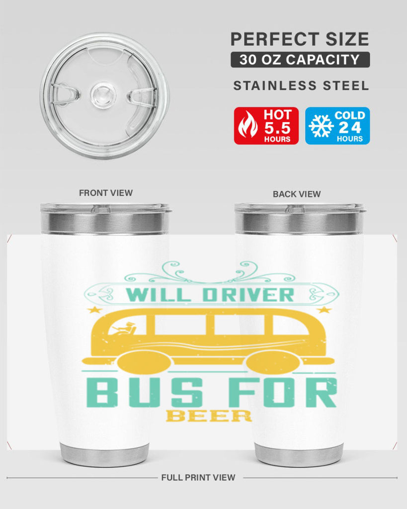 will driver bus for beer Style 6#- bus driver- tumbler