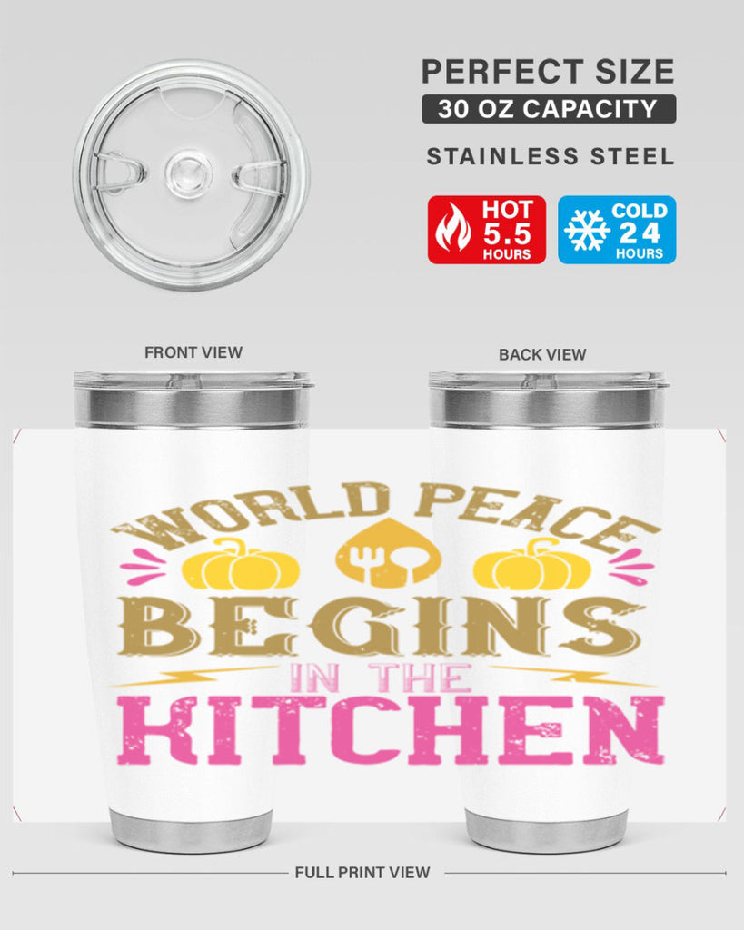 world peace begins in the kitchen 7#- vegan- Tumbler