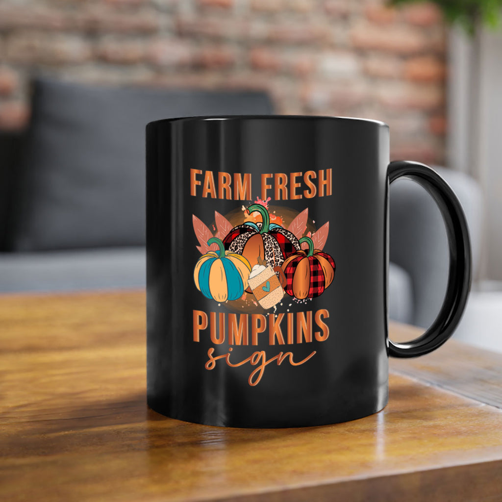Farm Fresh Pumpkins Sign 175#- fall-Mug / Coffee Cup