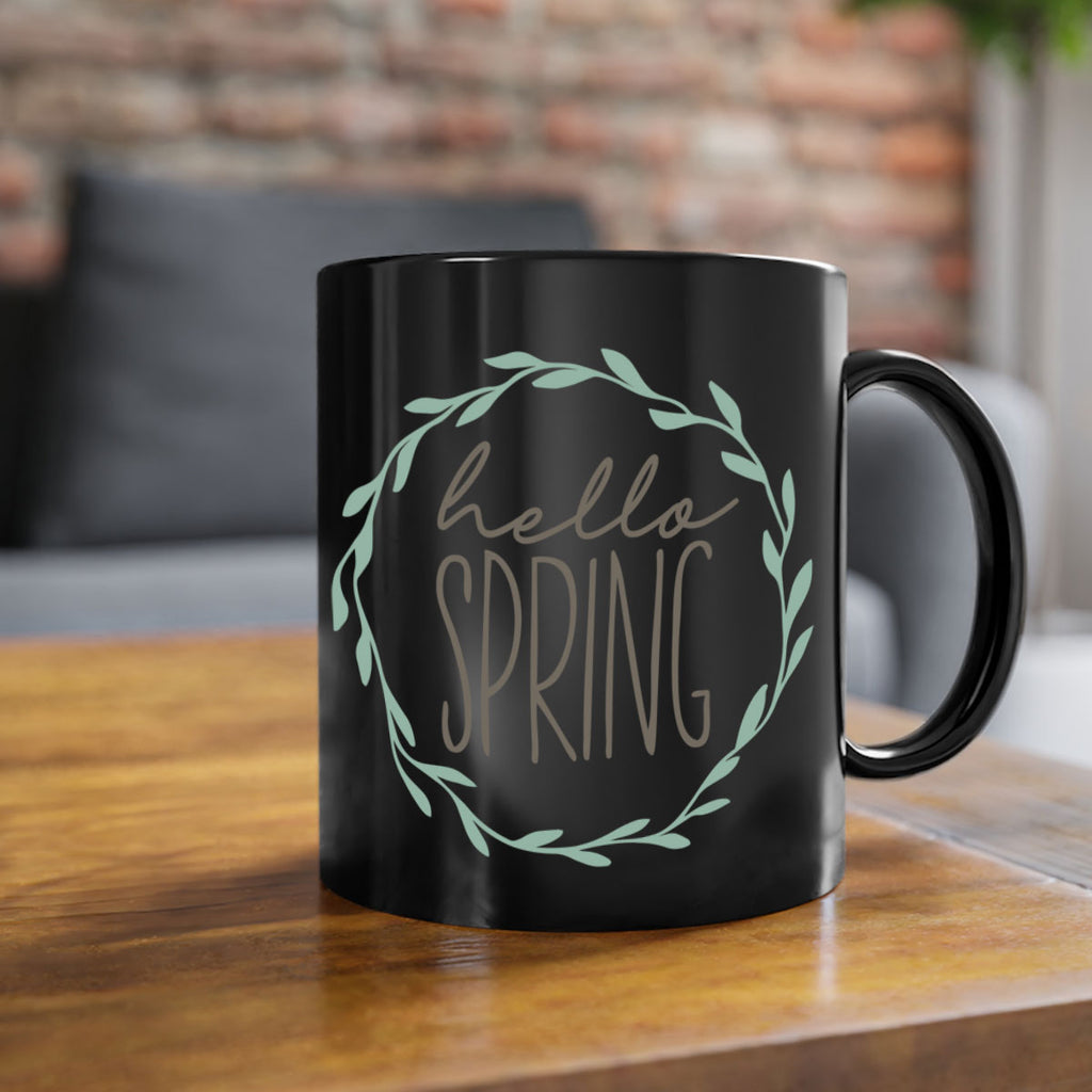 Hello Spring Wreath leaves210#- spring-Mug / Coffee Cup