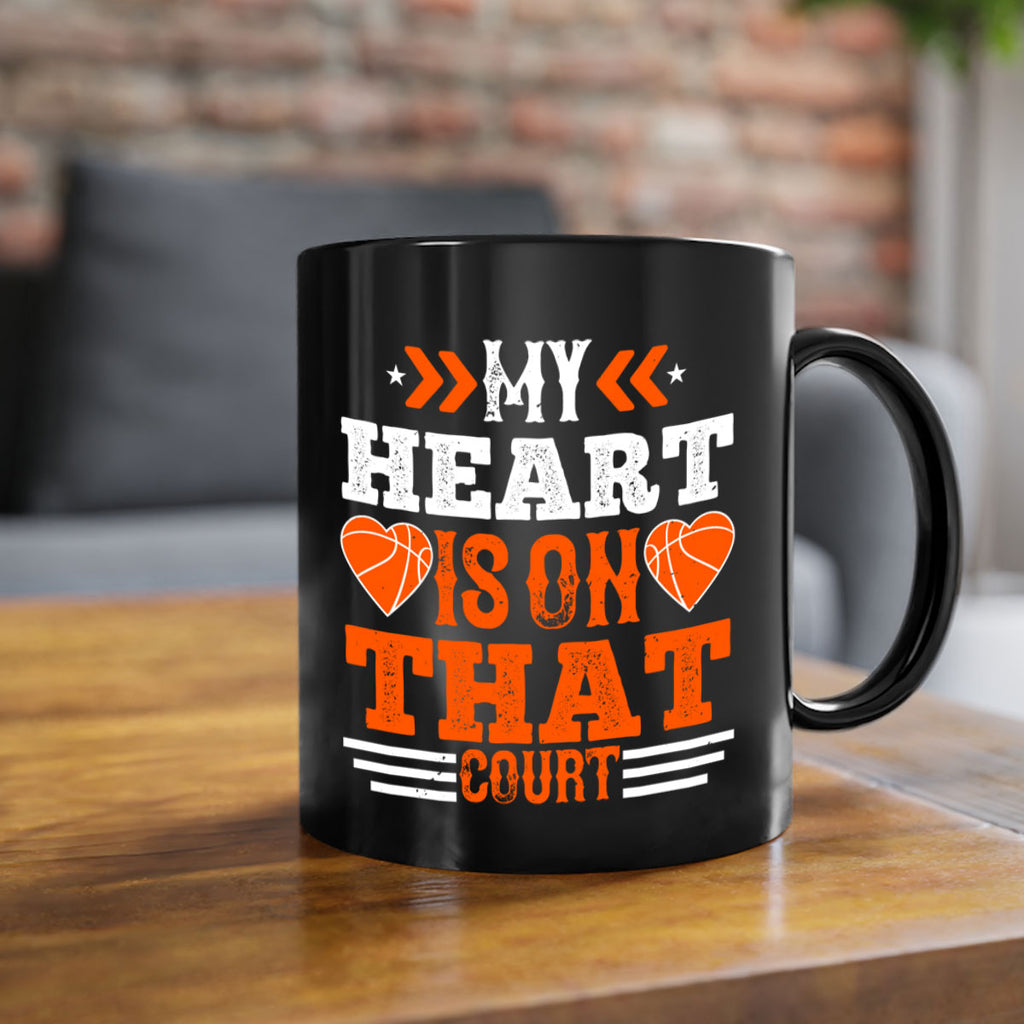 My heart is on that court 1806#- basketball-Mug / Coffee Cup