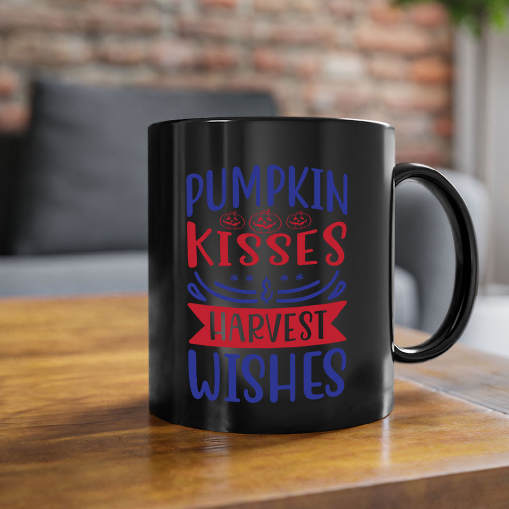 Pumpkin Kisses Harvest Wishes 522#- fall-Mug / Coffee Cup