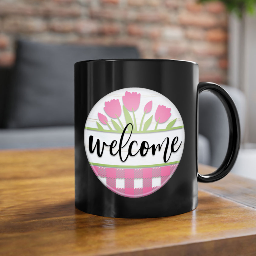 Welcome pink plaid Mockup574#- spring-Mug / Coffee Cup