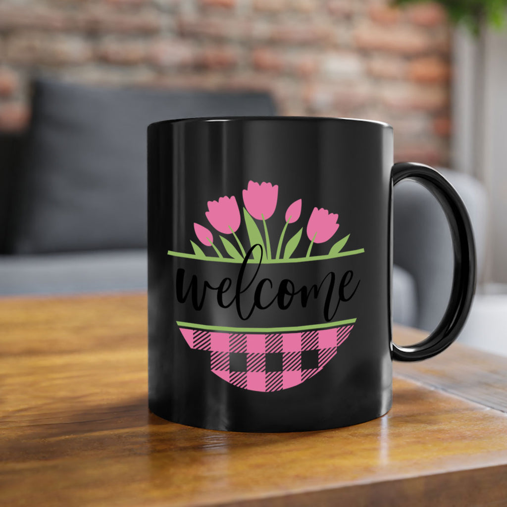 Welcome pink plaid575#- spring-Mug / Coffee Cup