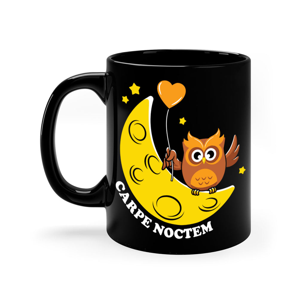 Carpe Noctem Moon Stars Owl A TurtleRabbit 1#- owl-Mug / Coffee Cup