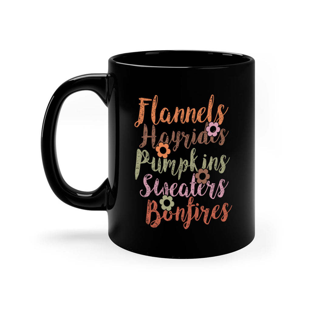 Flannels Hayrides Pumpkins Sweaters Bonfires 185#- fall-Mug / Coffee Cup