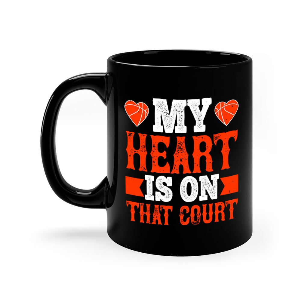 My heart is on that court 642#- basketball-Mug / Coffee Cup
