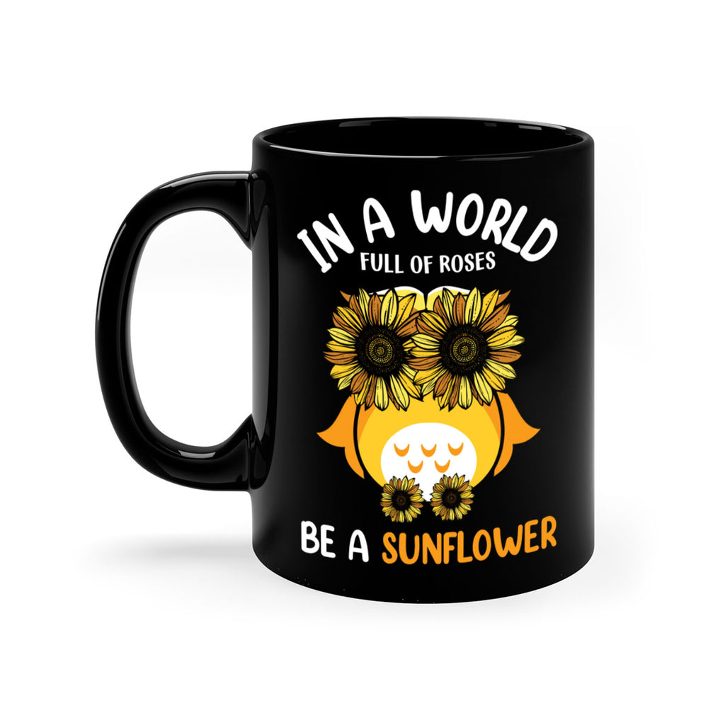 Sunflower Owl In A World A TurtleRabbit 18#- owl-Mug / Coffee Cup